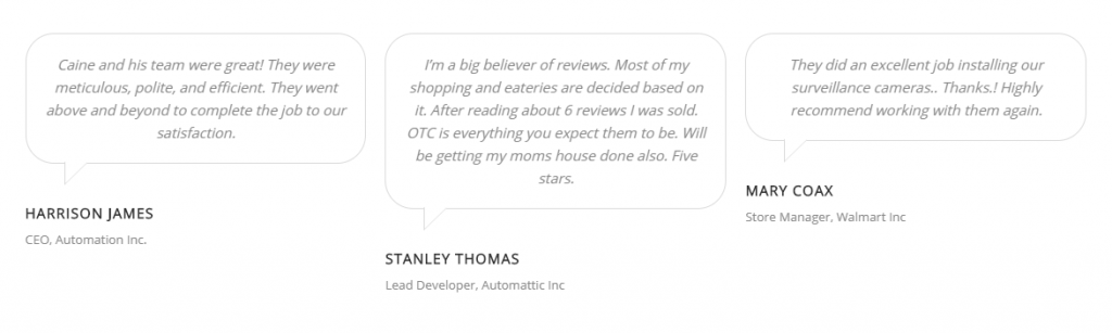 OTC Google Reviews